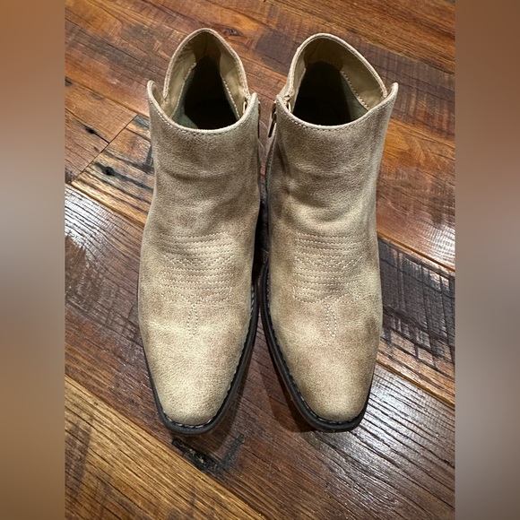 Roper Sofia Snip Toe Zippered Cowboy Booties Womens Brown Casual Boots Size 7 - Picture 1 of 10